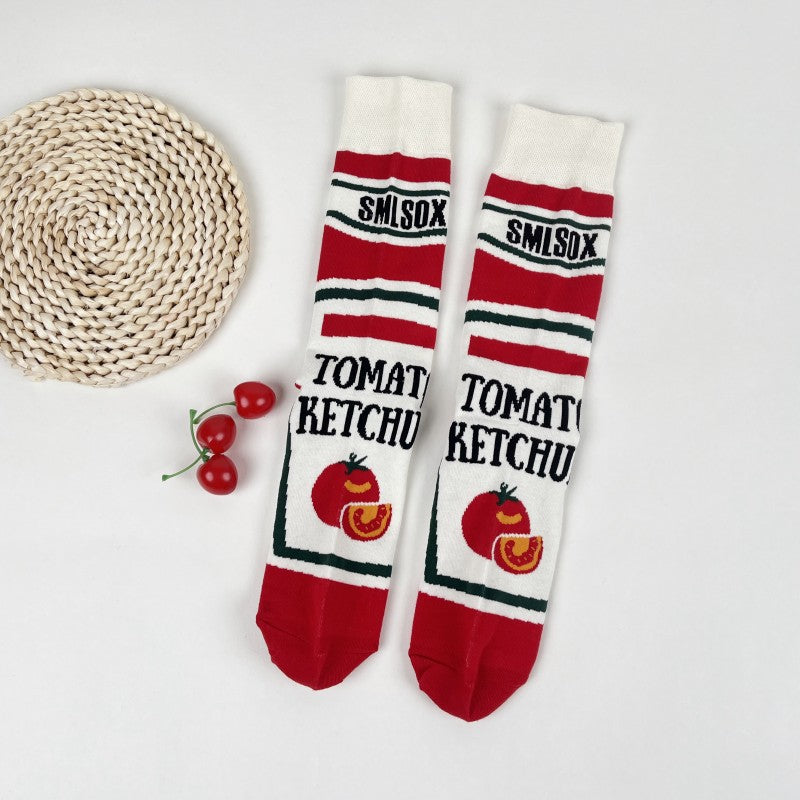 Meia Estampada Tomato Ketchup