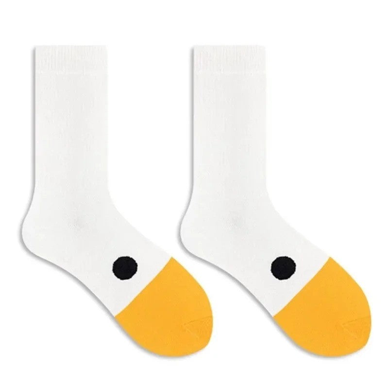 Meia Divertida Estampa de Bico de Pato