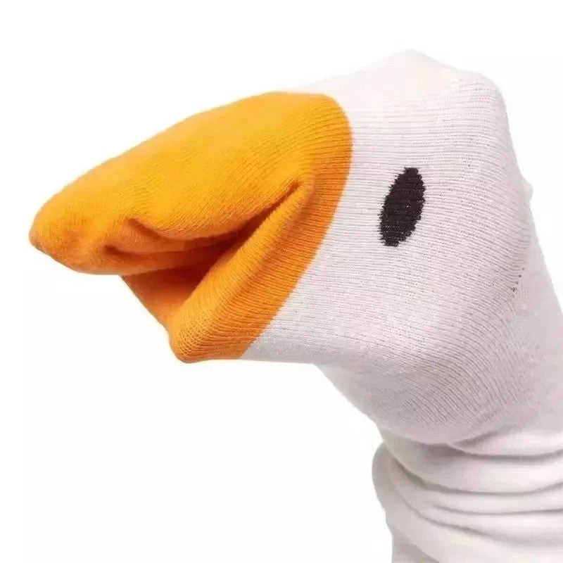 Meia Divertida Estampa de Bico de Pato